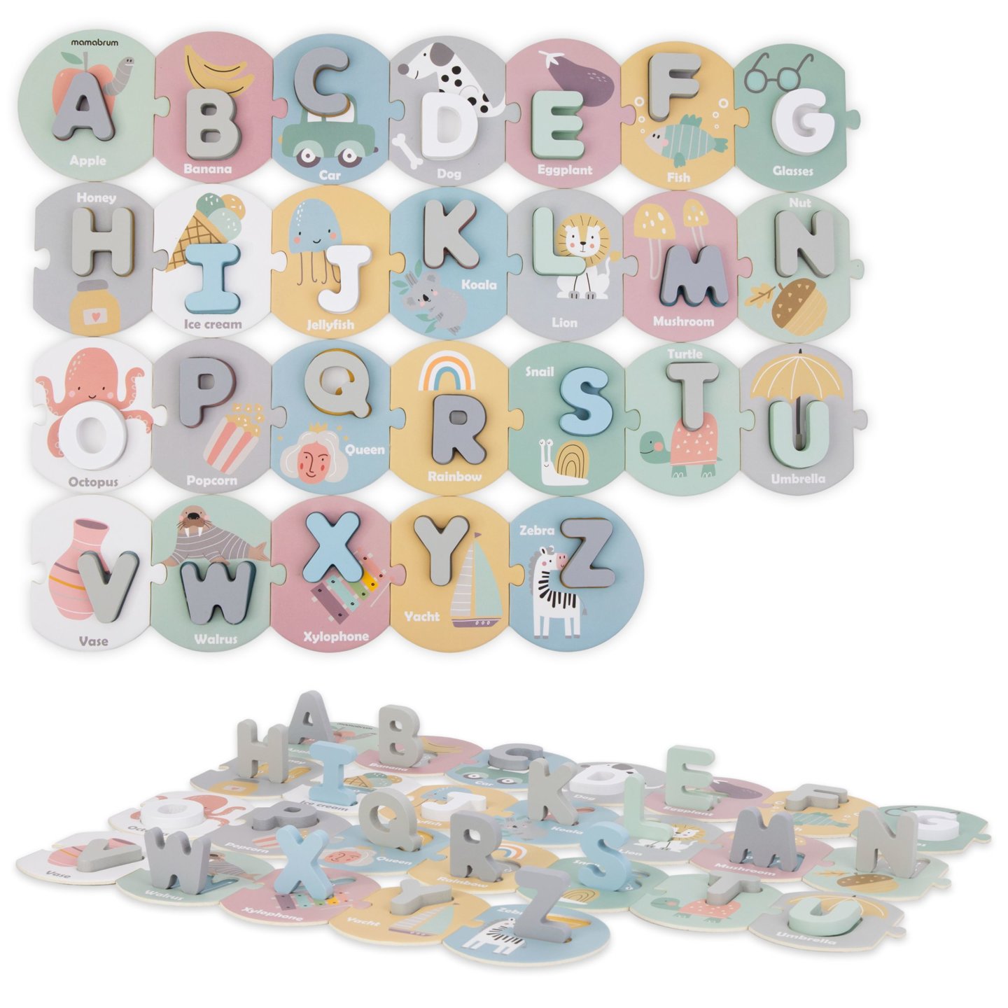 Alphabetpuzzle aus Holz - Buchstaben lernen