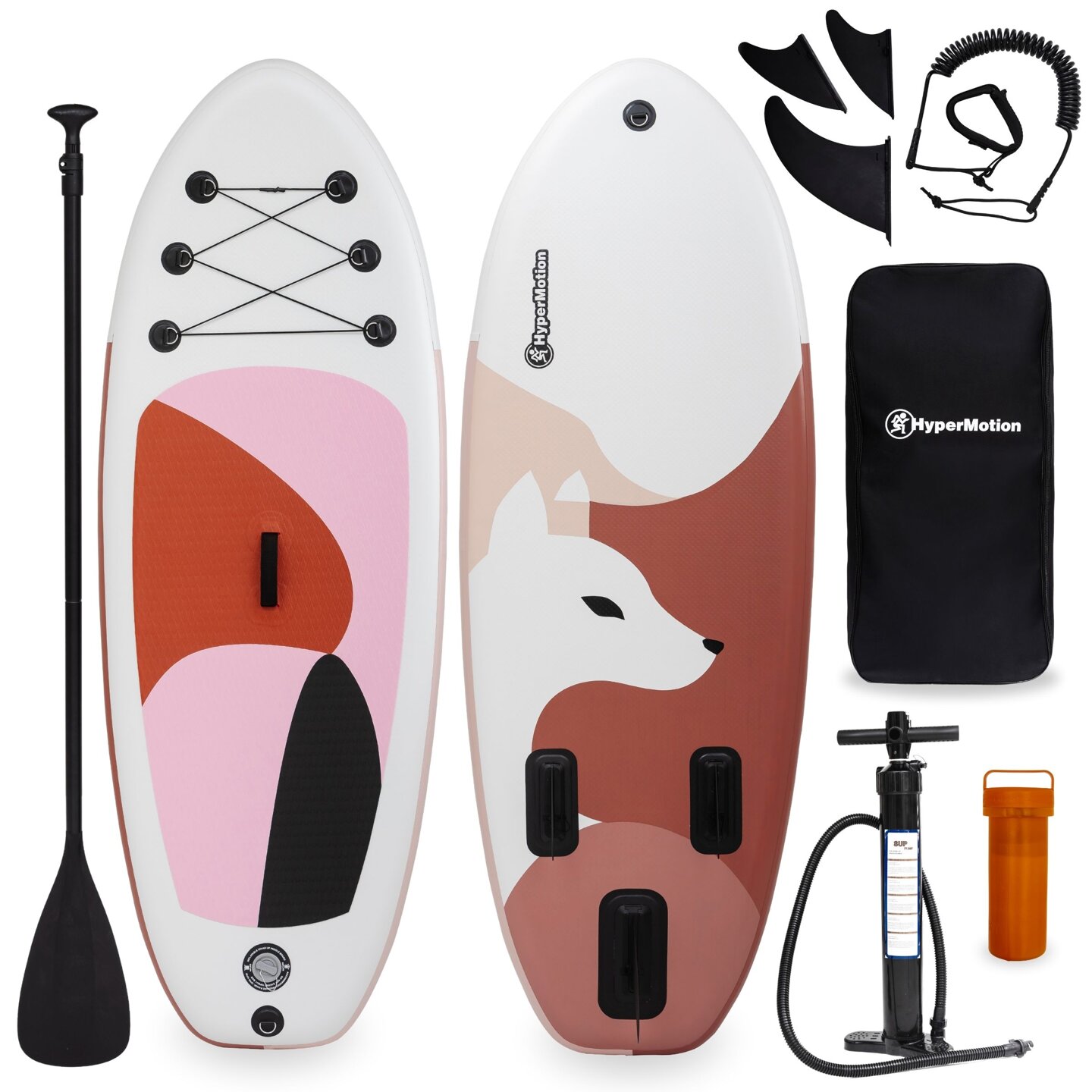 Aufblasbares SUP-Board für Kinder Stand Up Paddle 215 cm mit Paddel - HyperMotion WAVE BOOST PINK 215