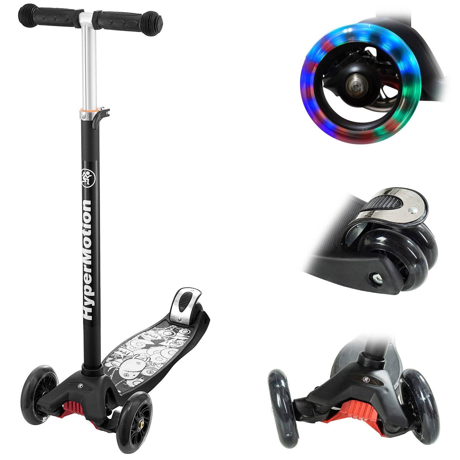 Dreirad-Balance-Roller ALAMO – schwarz + LED-Räder