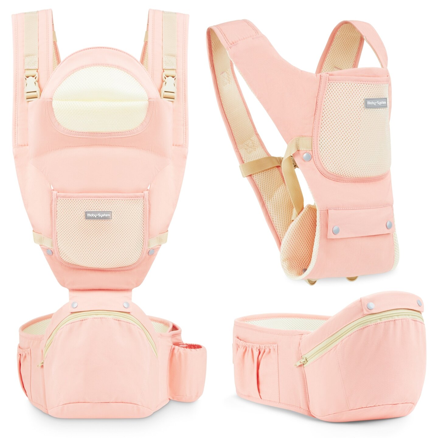 Ergonomische Babyschale - AMY 10in1 - 0-36 Monate, rosa