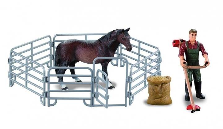 Farmee-Set Z01 – Farmer mit Rasenmäher und Pferd