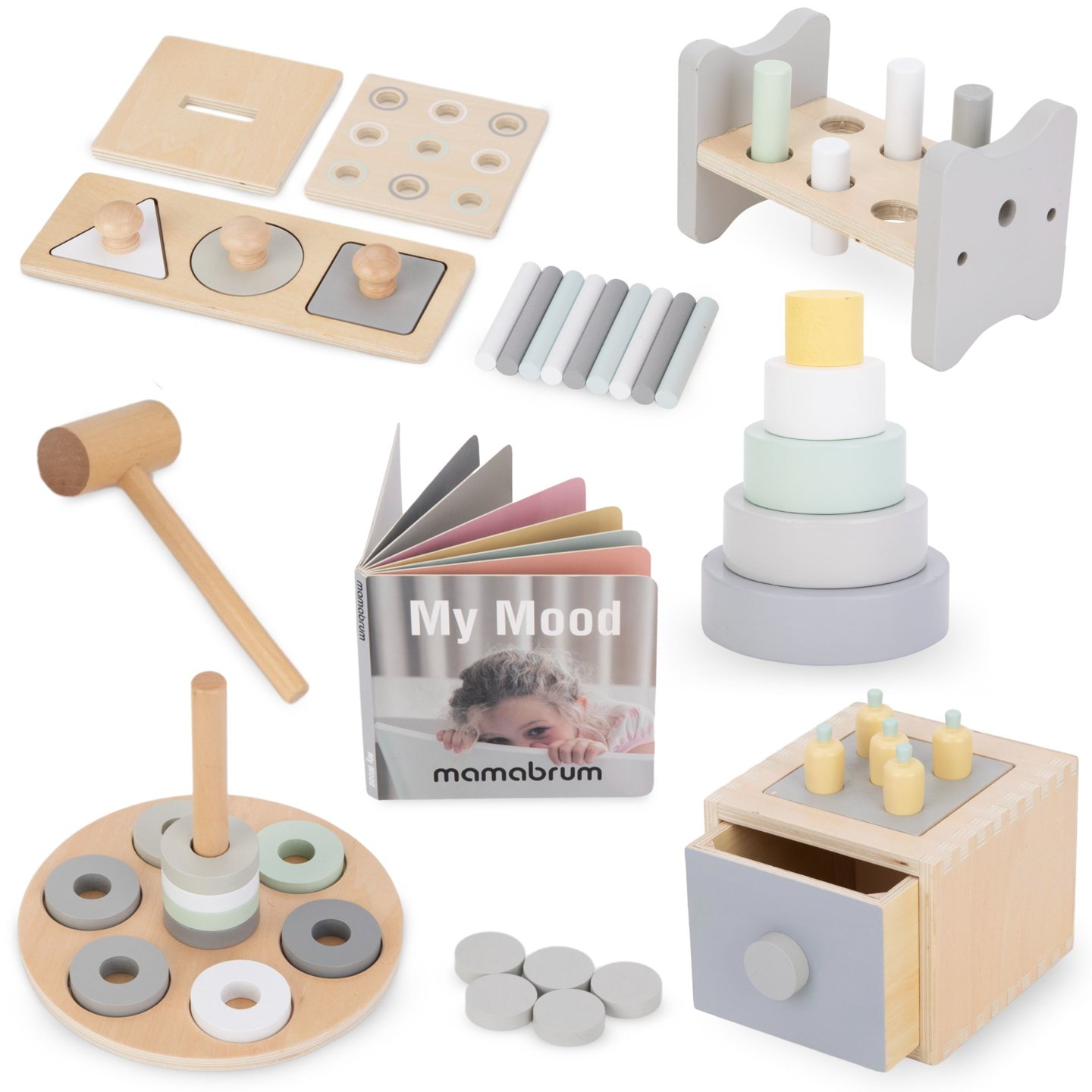 Montessori-Pädagogik-Box für Kleinkinder - 6 Spielzeuge