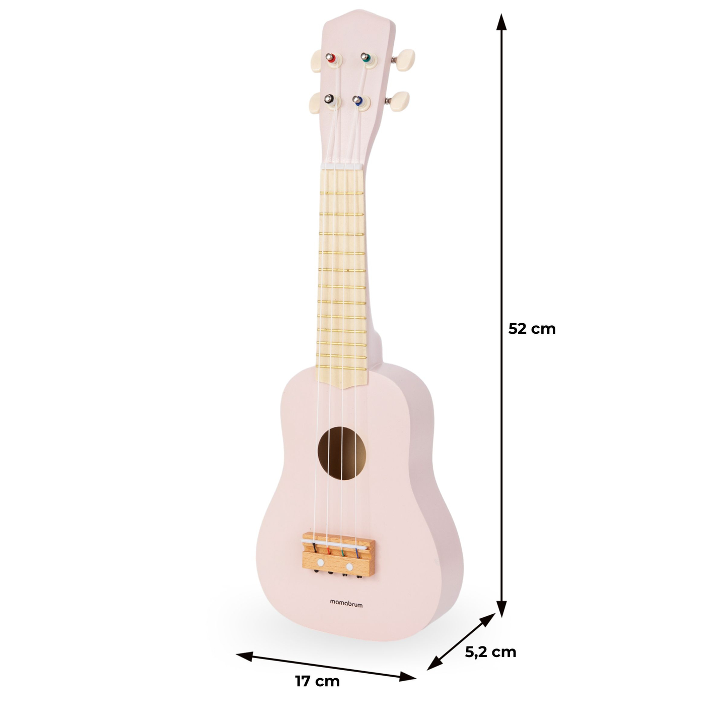Hölzerne Gitarre für Kinder - Ukulele - rosa Farbe