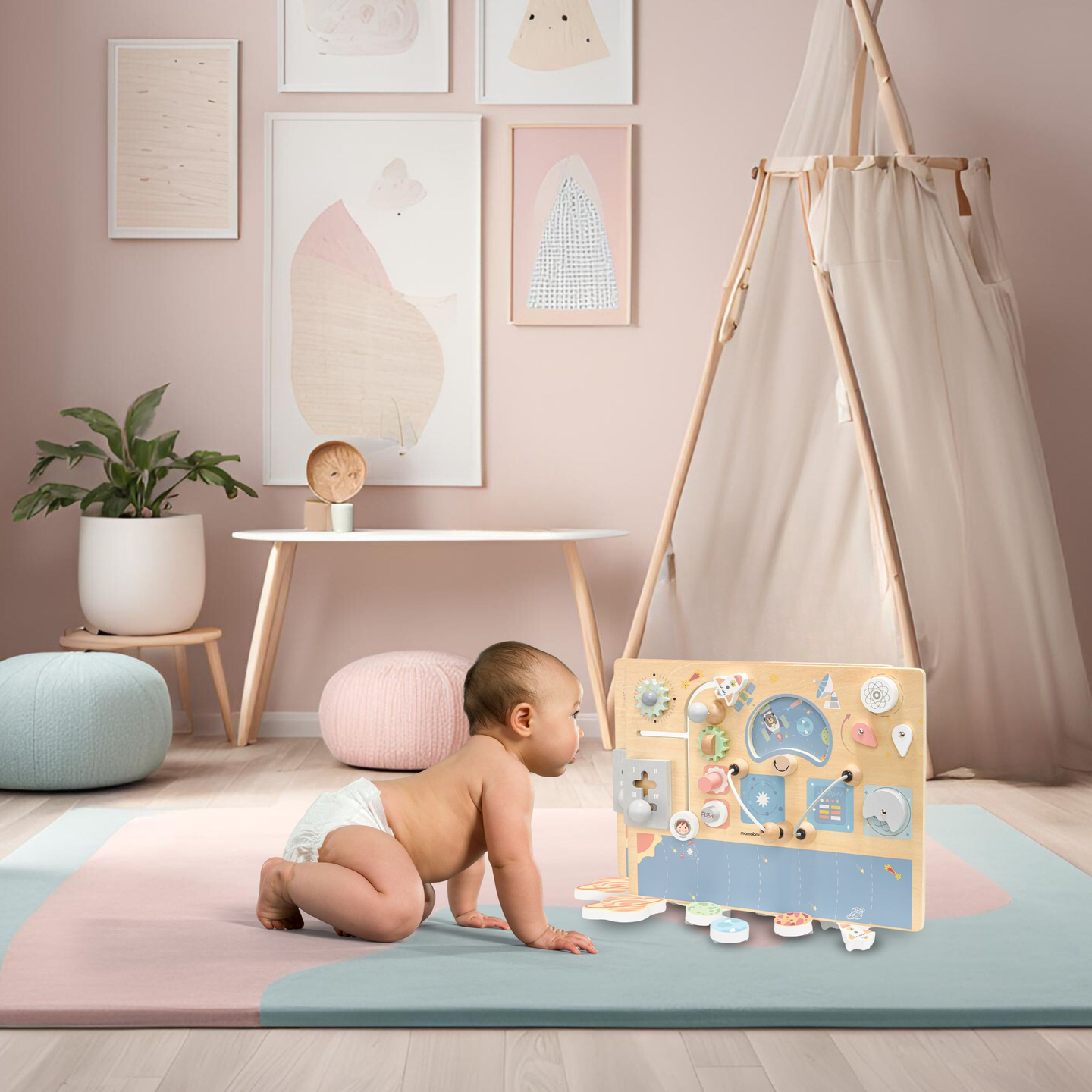 Manipulationsbrett aus Holz - Kosmos