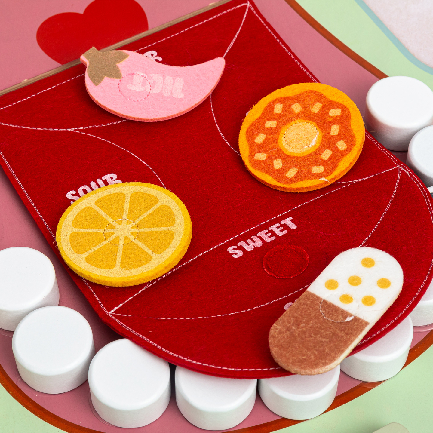 Montessori-Lerntafel aus Holz „Kleiner Zahnarzt“ – Zahnbürste, Zahnpasta, herausnehmbare Zähne, Spiegel, Essen, Lernaromen