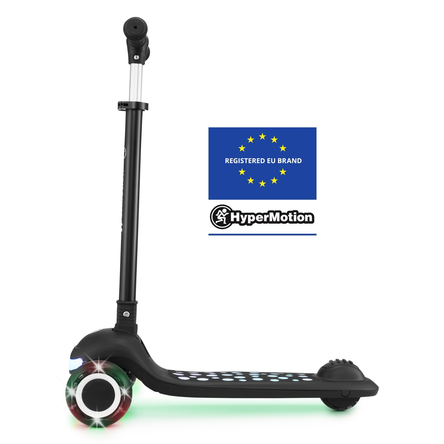 HyperMotion LUMI 3-in-1 Balance Scooter - beleuchtete Plattform und LED-Räder, Farbe schwarz