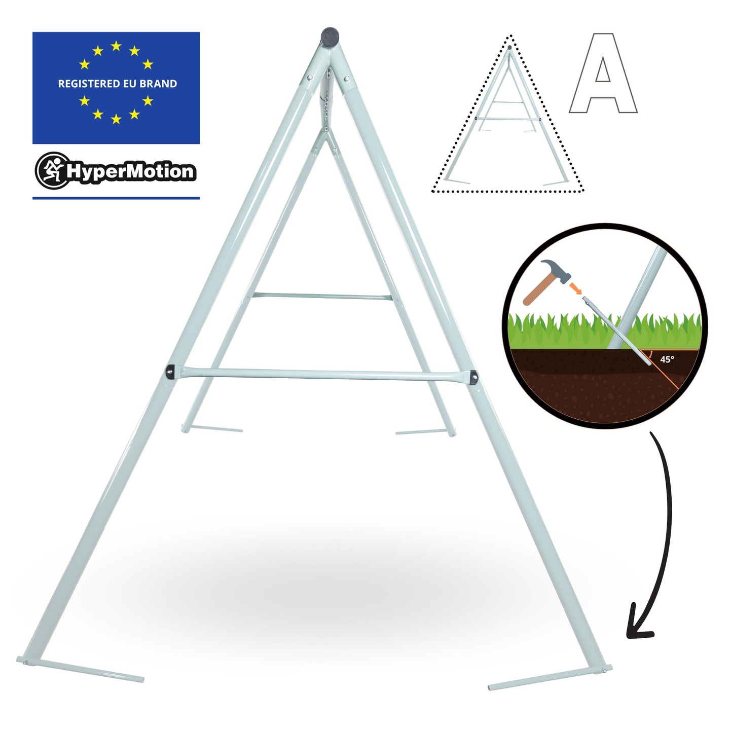 Doppelschaukel mit Gestell und Seilen – Sitz und Storchennest