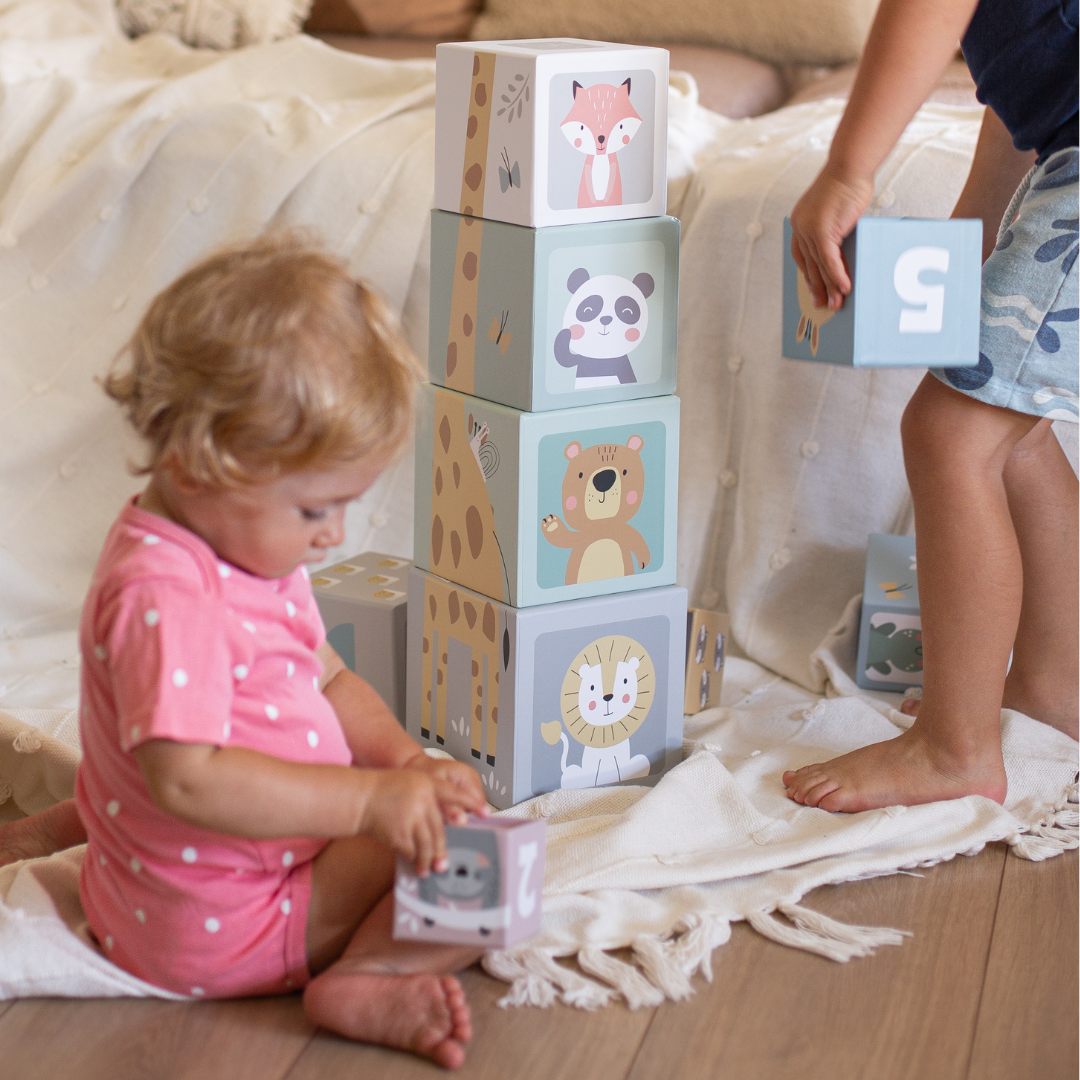 Puzzleturm für Kinder 10 Stück - Zahlen und Tiere