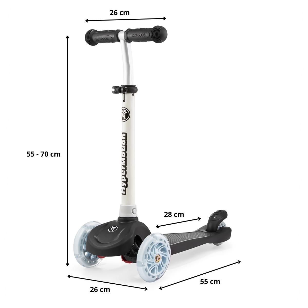TRINGO dreirädriger Balance-Scooter, 3-8 Jahre alt – Schwarz + leuchtende LED-Räder
