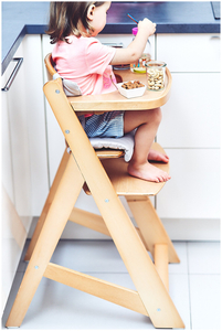 Holz-Hochstuhl Moby-System WOODY - Farbe Naturholz