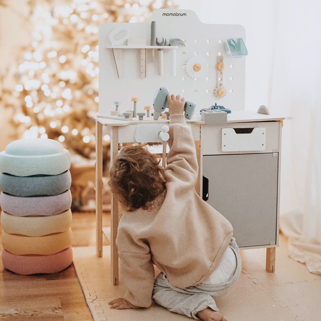 XXL Große Holzwerkstatt mit Werkzeugen - DIY-Set, 74 Elemente