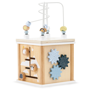 Pädagogischer Holzwürfel mit Verflechtung - Formensortierer