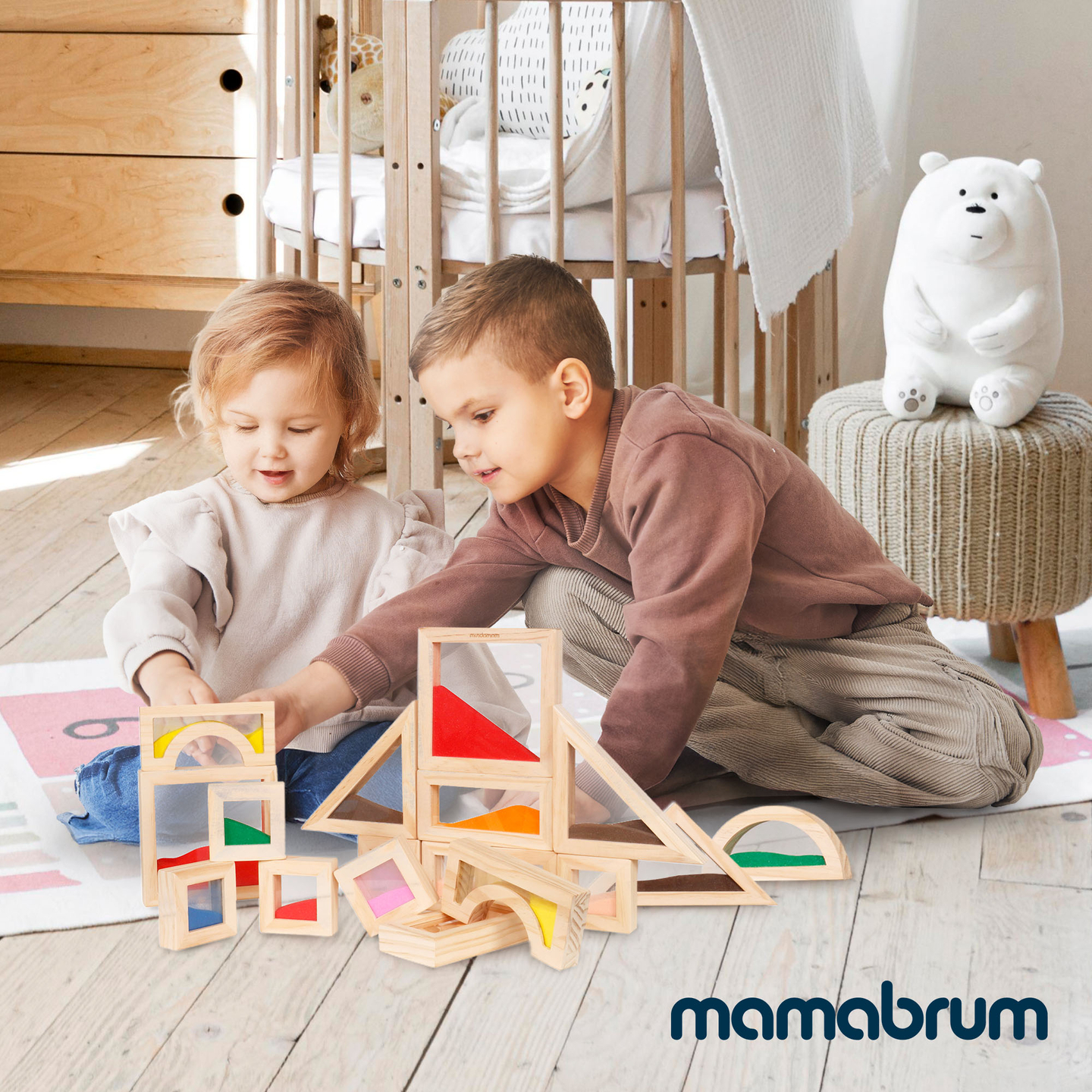 Sinnesblöcke aus Holz - 18 Stück