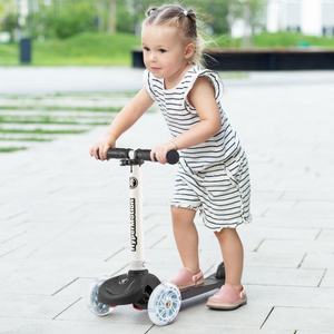 TRINGO dreirädriger Balance-Scooter, 3-8 Jahre alt – Schwarz + leuchtende LED-Räder
