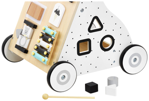 Lernlaufwagen mit Bildungsfunktion / Schieber aus Holz - Manipulationsbrett