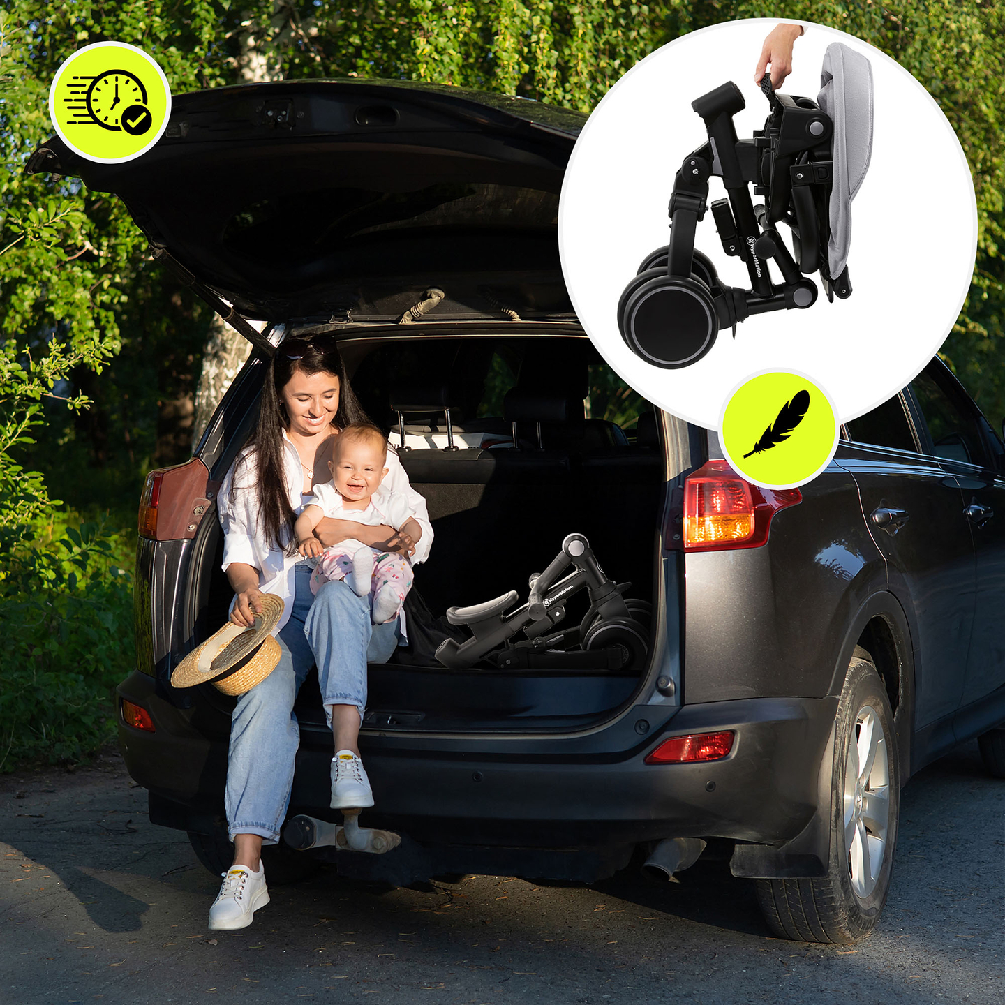 8in1 Multifunktions-Dreirad TOBI FOREST - grau