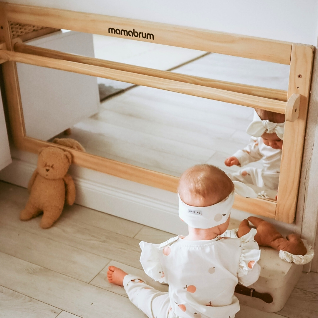 Babyspiegel mit verstellbarem Griff - Montessori