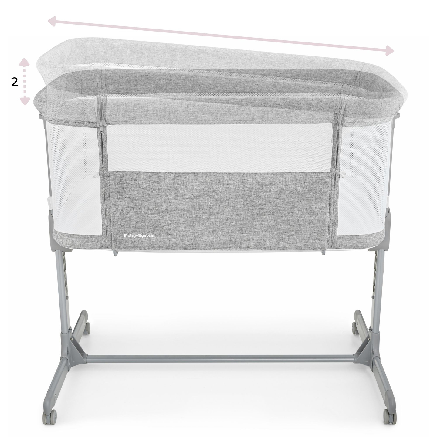 Ausziehbett Moby-System LUNA 3in1 - grau