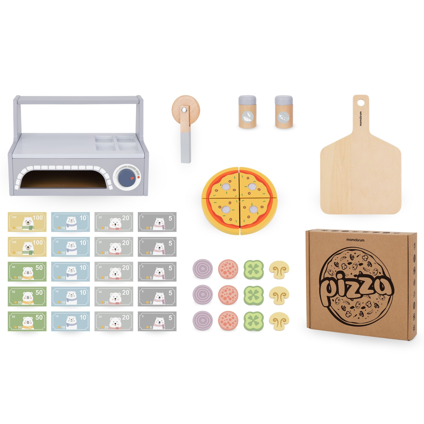 Pizzabackset aus Holz