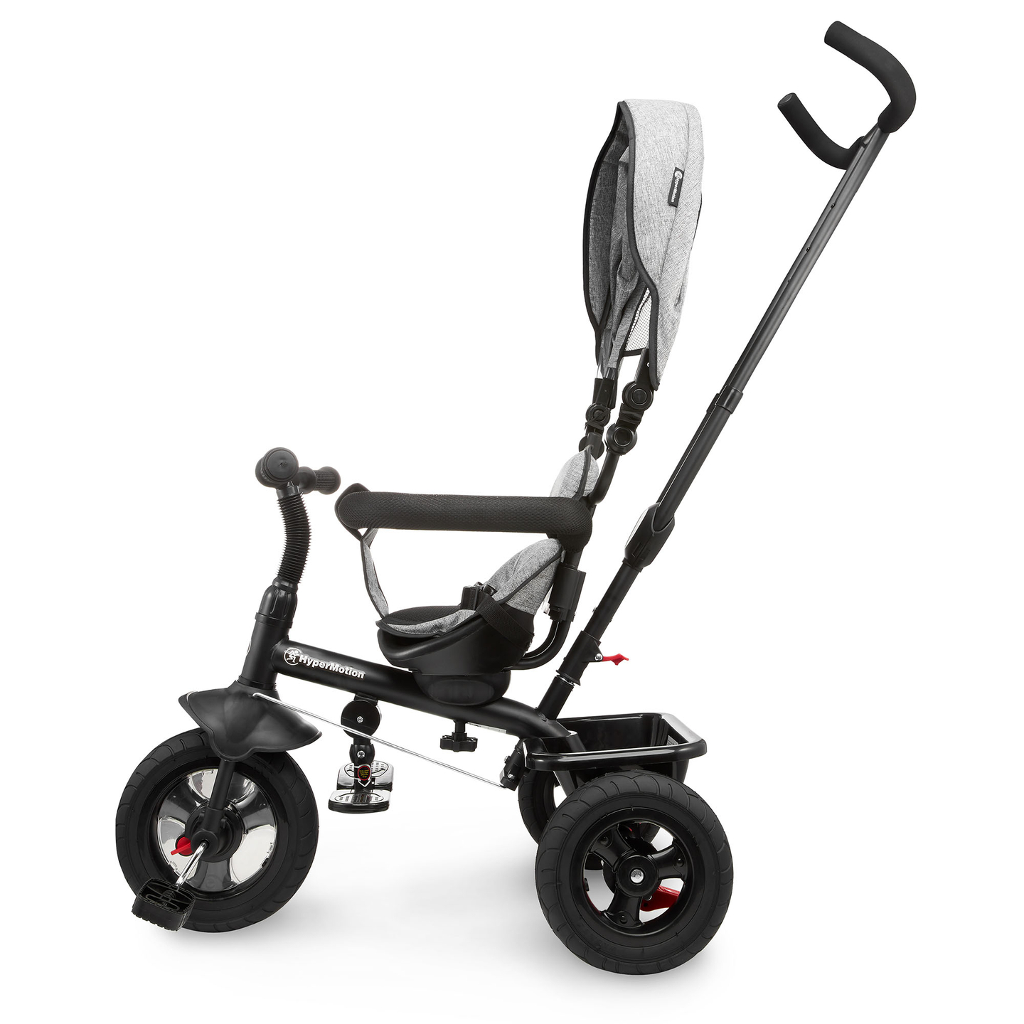 Dreirad für Kinder 1-4 Jahre - TOBI FREY - Farbe grau - drehbar - gepumpte Räder + Schieber