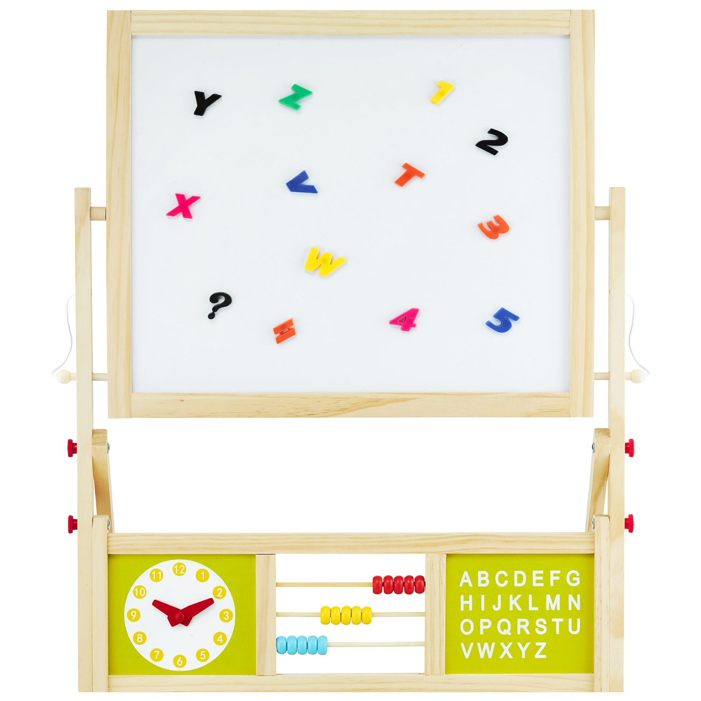 Große doppelseitige Lehrtafel: Magnet- und Kreidetafel - Trockenlöschtafel, Holz