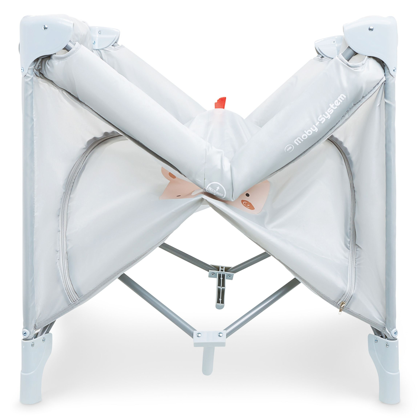 Zusammenklappbares Laufgitter, Babyreisebett mit Matratze und Tragetasche - Teddybär