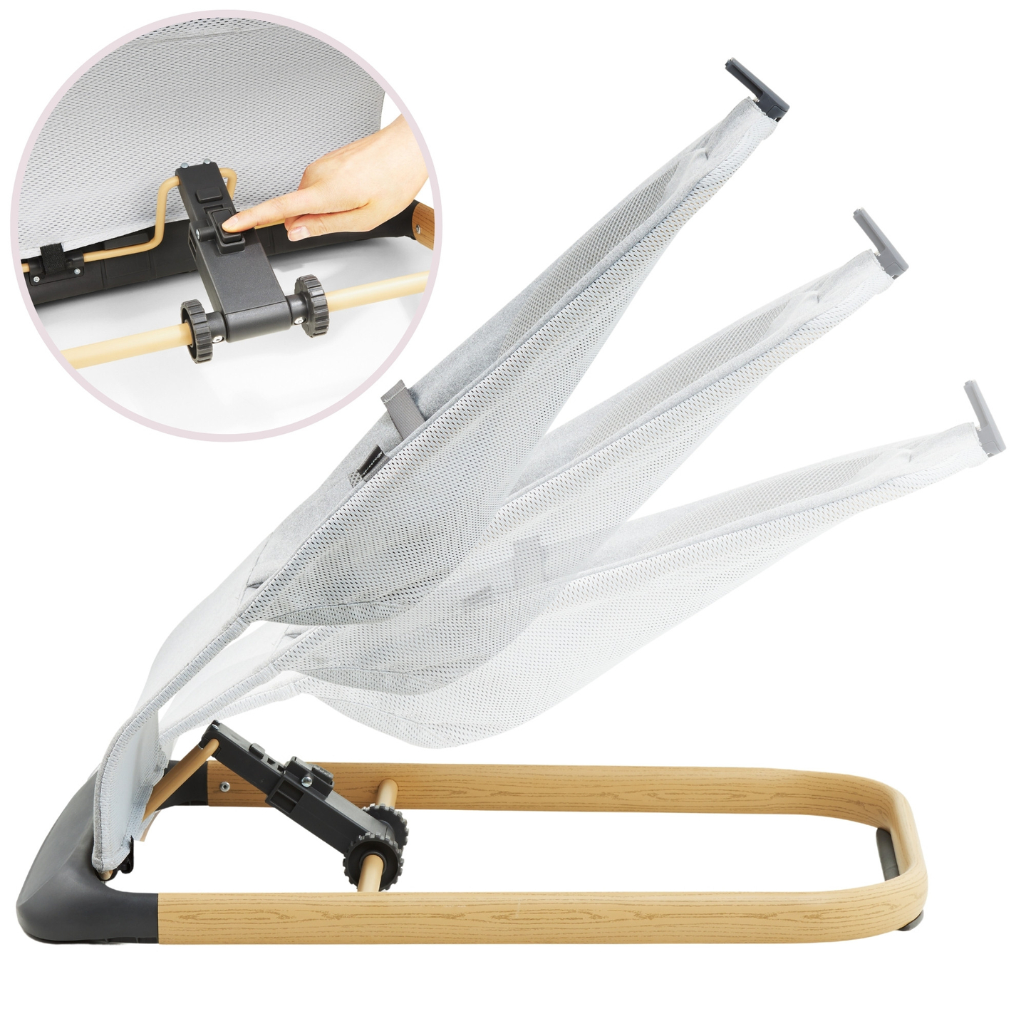 2-in-1-Schaukelstuhl Moby-System LILY - grau