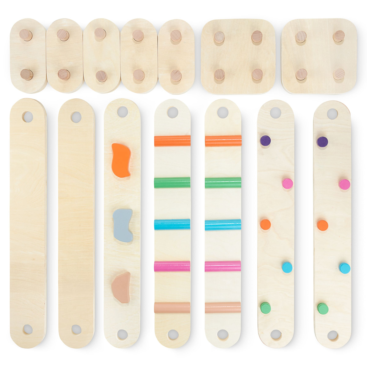 Balancierstrecke aus Holz - Sinnespfad - 14 Elemente