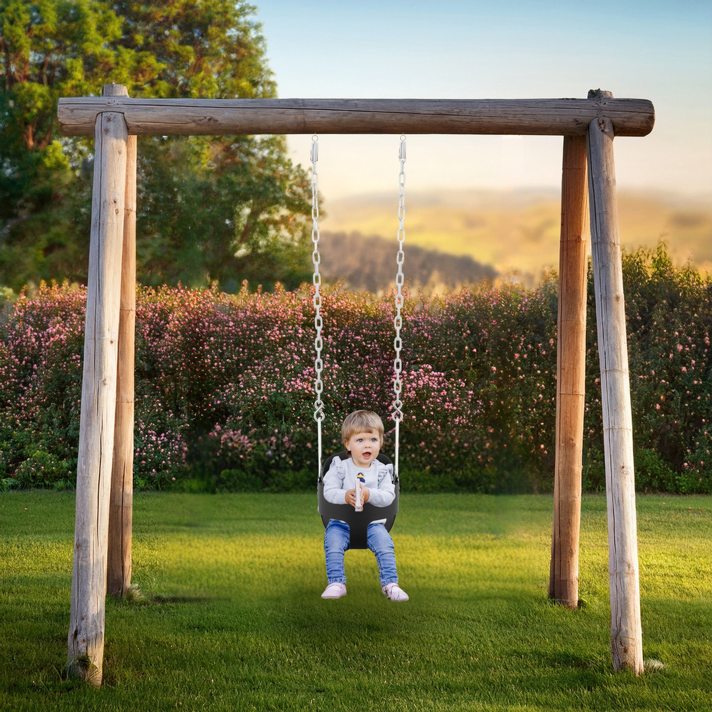 HyperMotion Kleinkind-Kettenschaukel mit hoher Rückenlehne