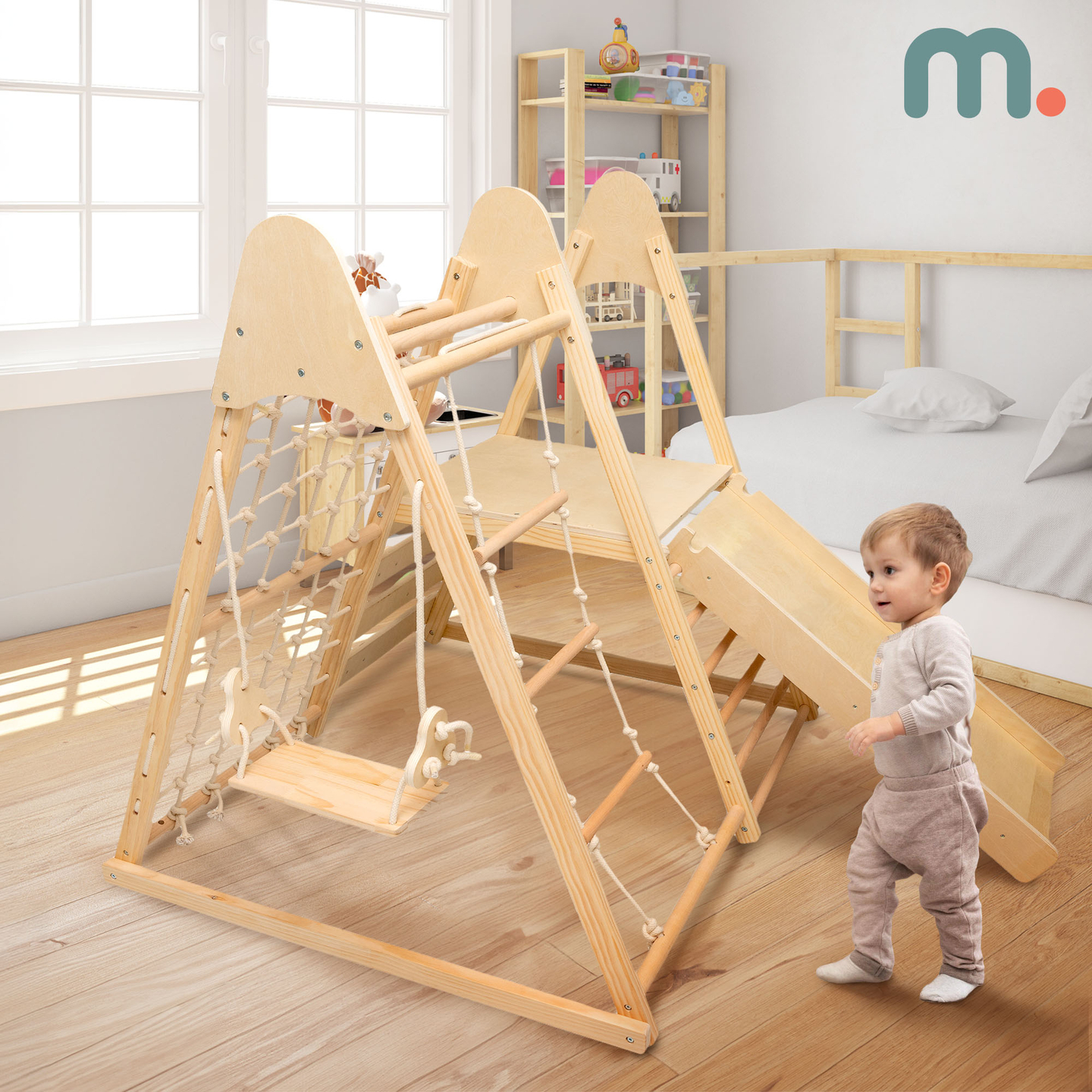 Holzspielplatz für Zuhause XL 5in1