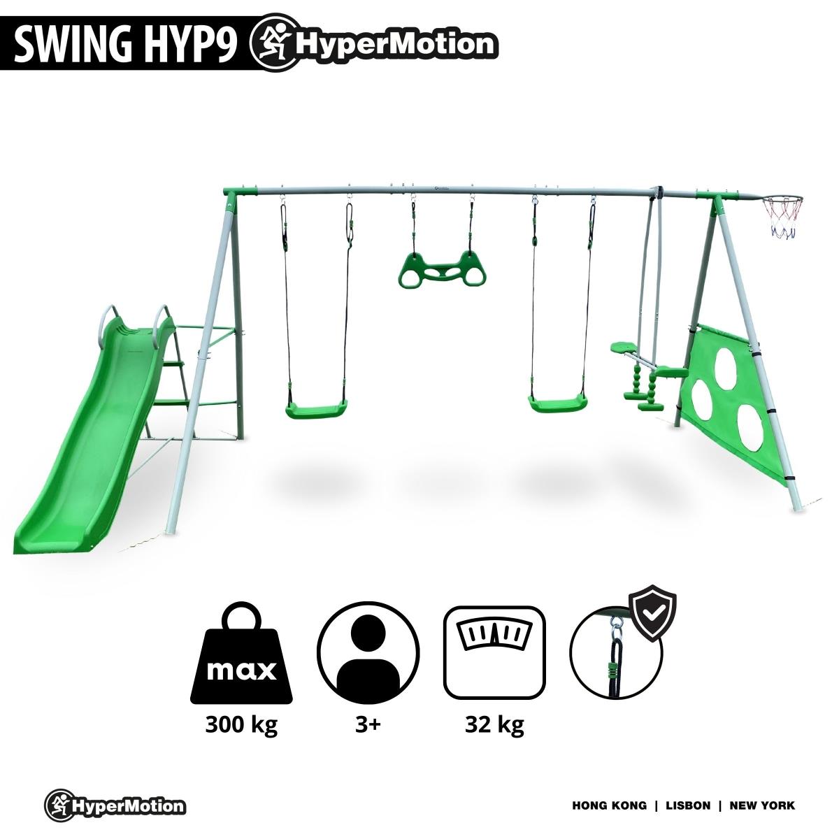 XXXL-Gartenspielplatz für Kinder mit Schaukel, Rutsche, Gymnastiktrapez, Basketballkorb und Fußballtor