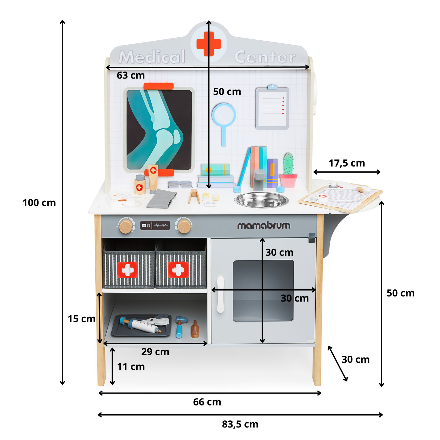 Arztpraxis aus Holz Krankenhaus XXL - Arztset mit Zubehör