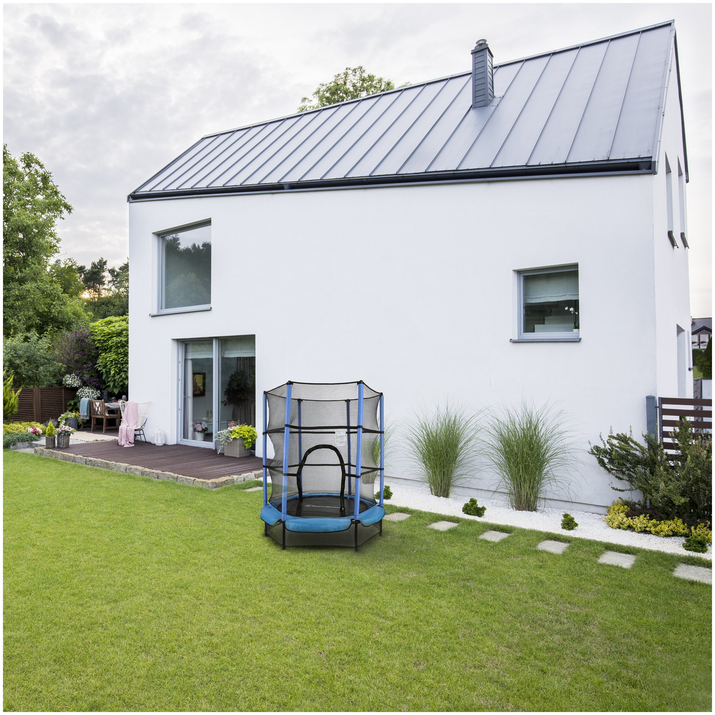 Heimtrampolin 140 cm mit Schutznetz - für Kinder von 3-6 Jahren