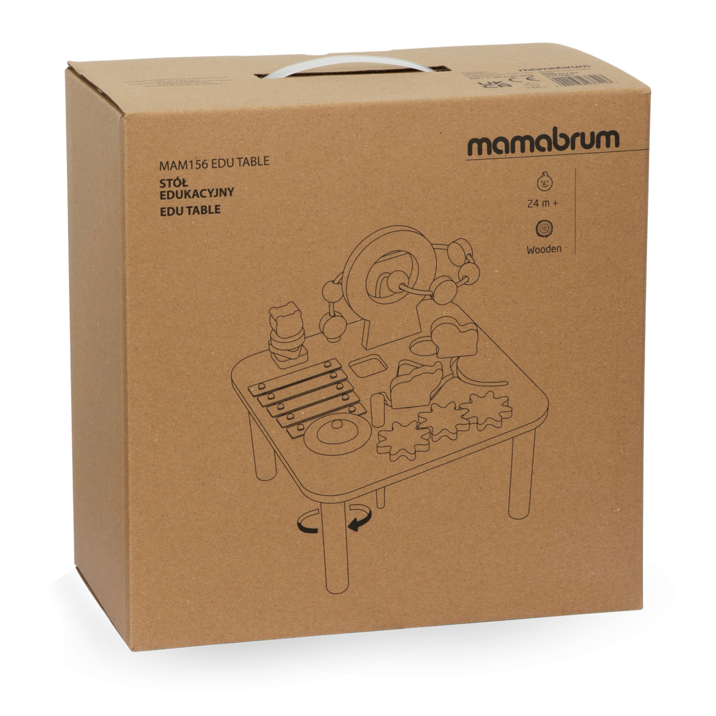 Pädagogischer 7-in-1-Musiktisch aus Holz mit Becken und Gong – wilder Dschungel