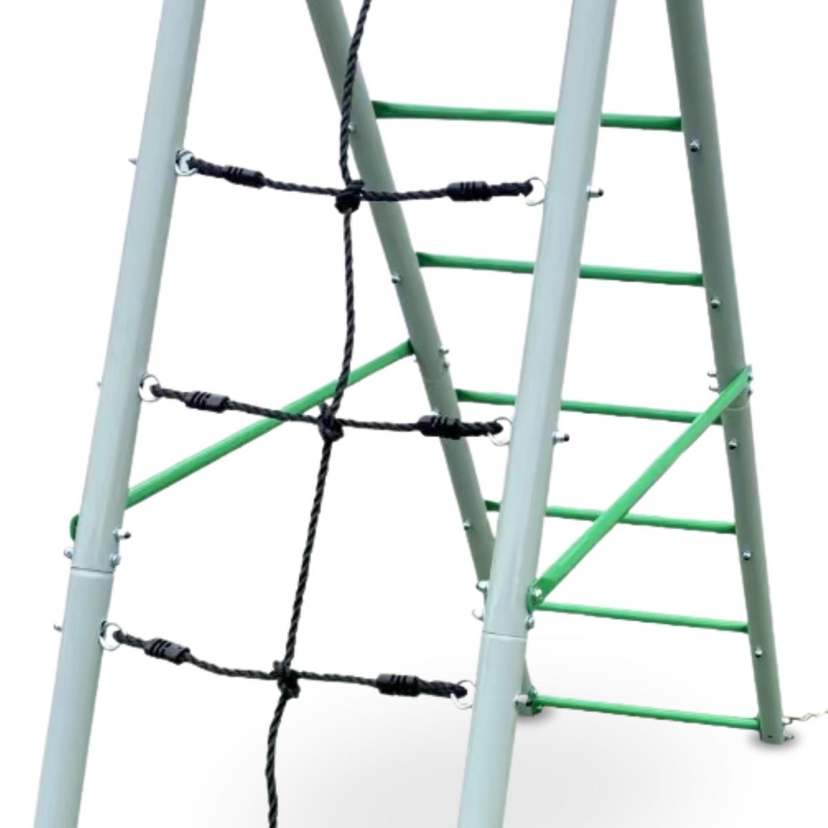 XL-Gartenspielplatz für Kinder mit Storchennestschaukel, Leiter und Kletternetz