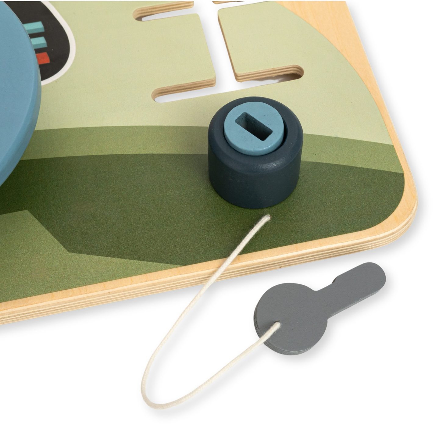 Montessori-Holzbrett 2 in 1 Cockpit für den kleinen Fahrer und Piloten – Lenkrad, Gangschaltung, Reisekarten, Radar