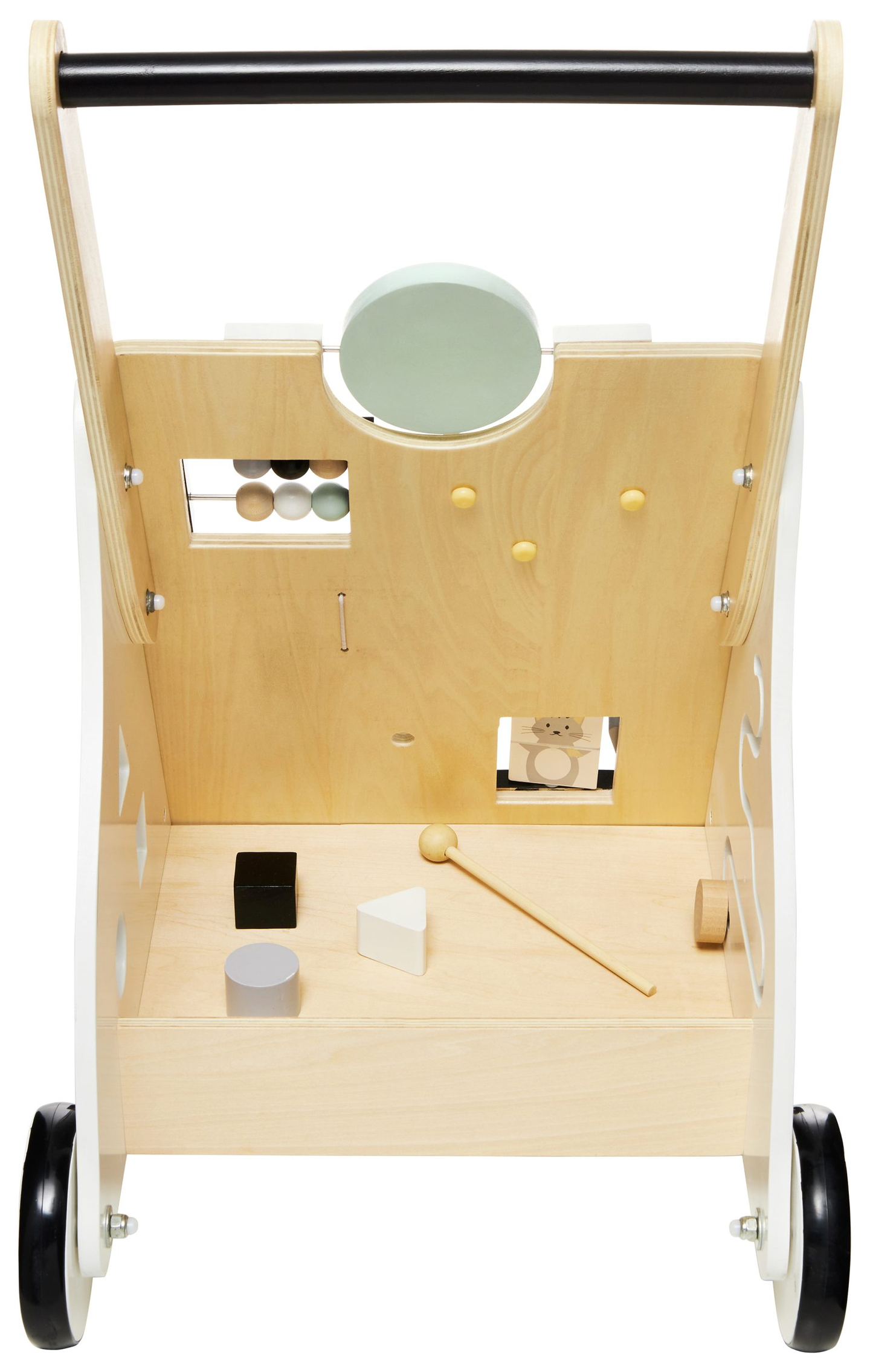 Lernlaufwagen mit Bildungsfunktion / Schieber aus Holz - Manipulationsbrett