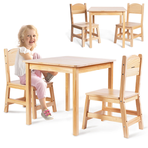 Holztisch und 2 Stühle - Set für Kinder