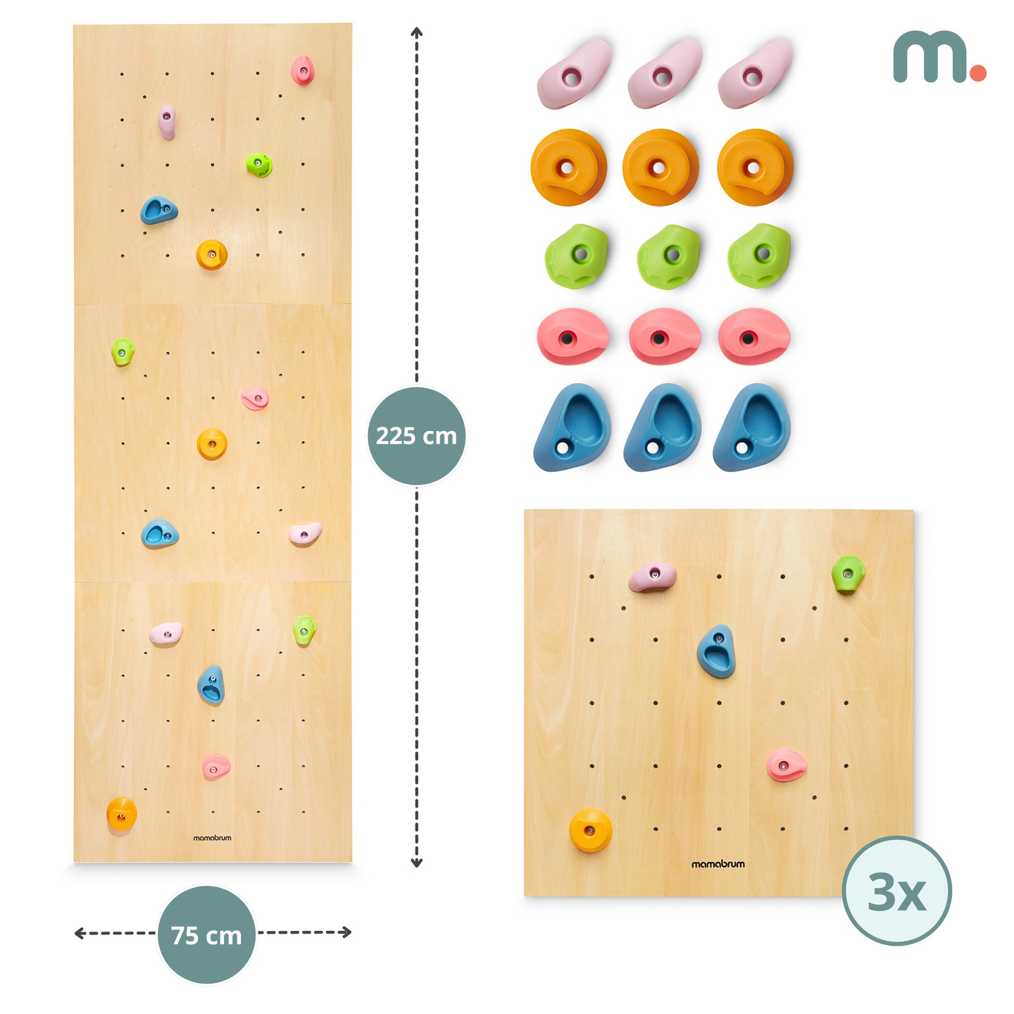 Hölzerne Kletterwand für Kinder