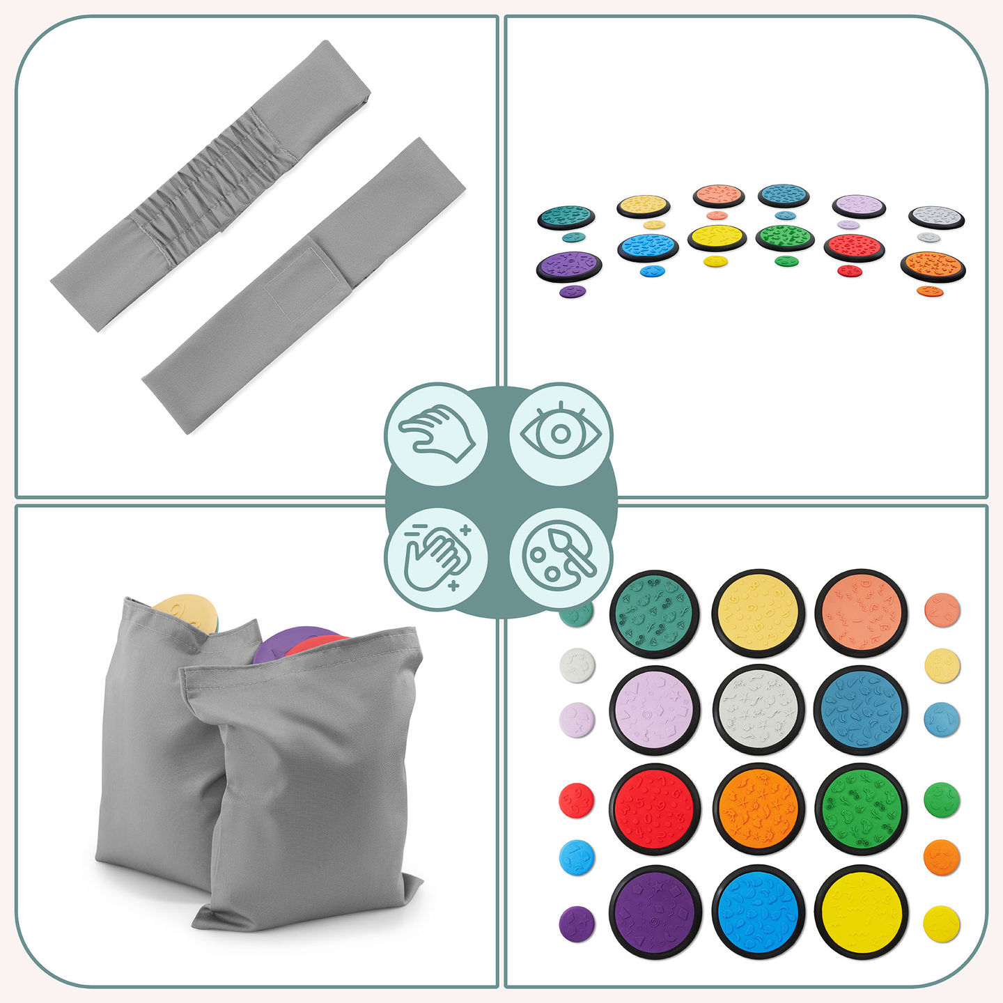 Bunte Sinnesscheiben für Kinder - 24 Stück