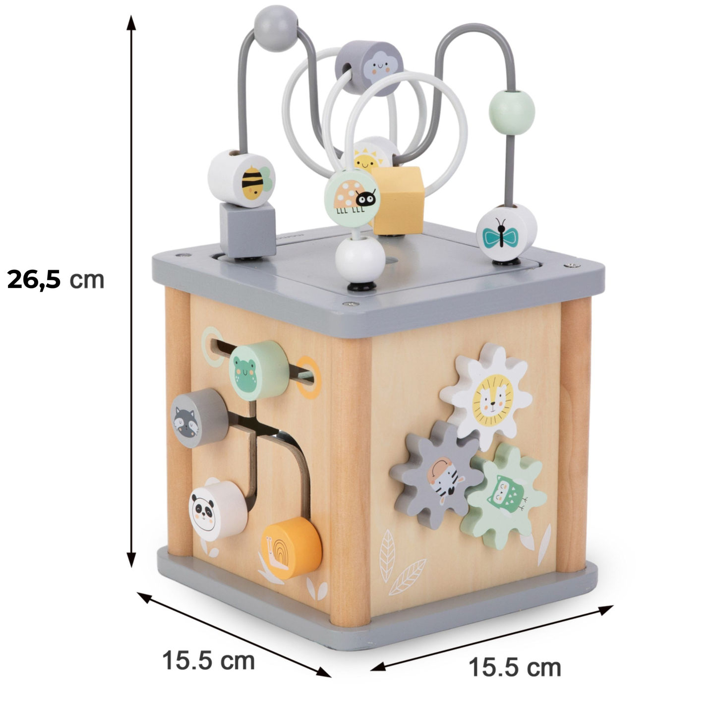 Montessori Lernwürfel aus Holz - Motorikschleife