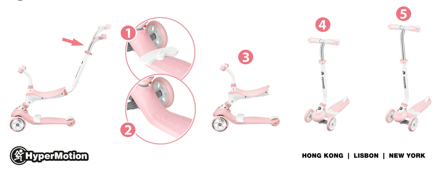 Roller 5in1 HyperMotion - rosa