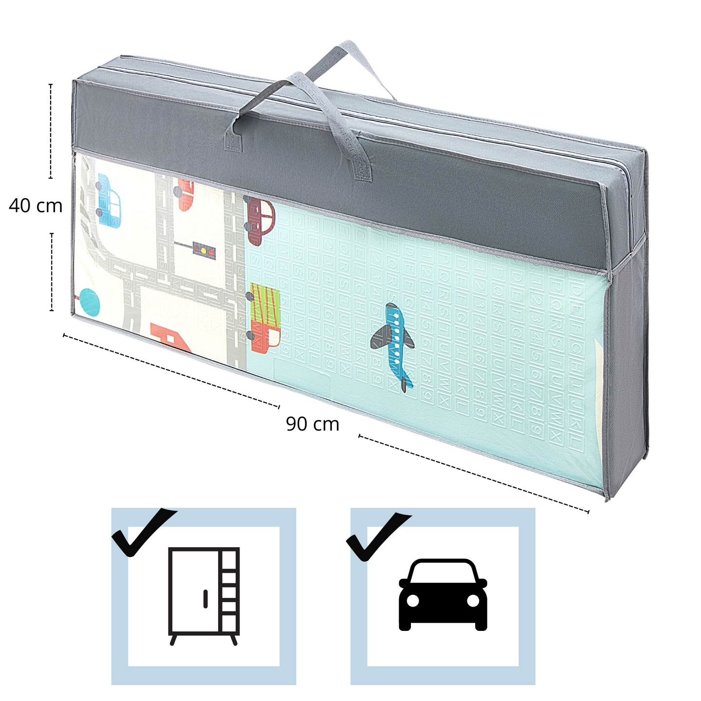 Beidseitige Schaummatte XXL – faltbar 1 CM (Berge und Straße)