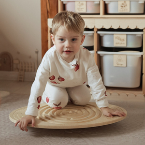 Balancierbrett aus Holz mit Labyrinth und Kugeln - Balancierwippe