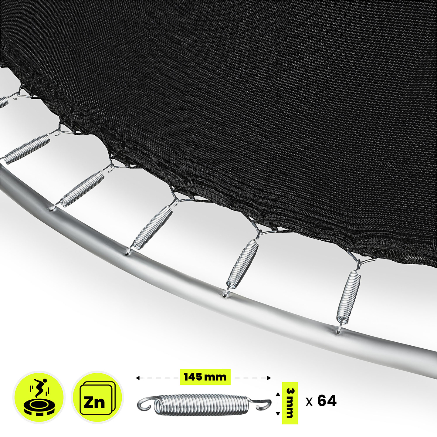 XXL-Gartentrampolin für Kinder HyperMotion – 366 cm 12FT – mit Leiter und Innennetz – für Haus und Garten – 150 kg max