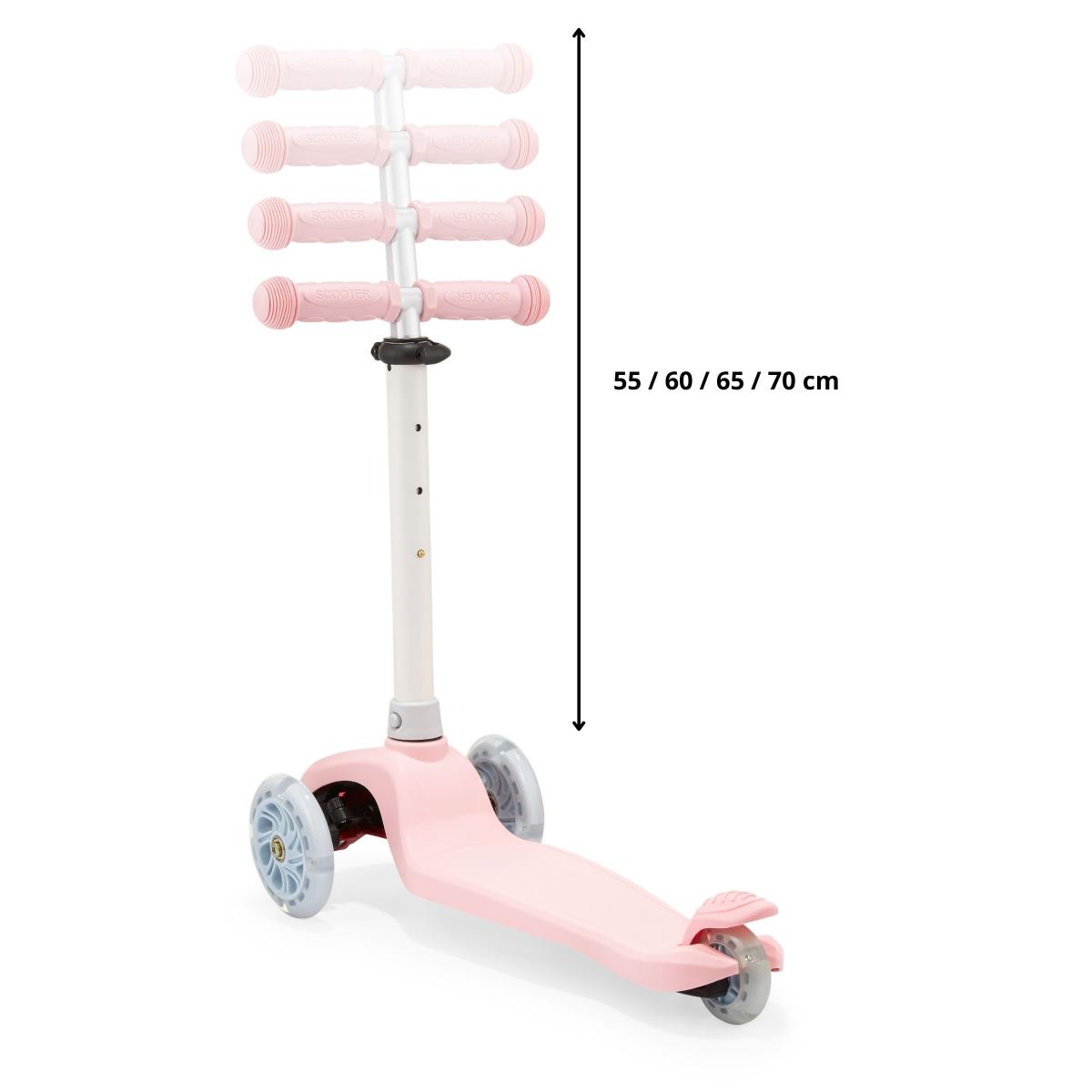 TRINGO dreirädriger Balance-Scooter, 3-8 Jahre alt – rosa + leuchtende LED-Räder