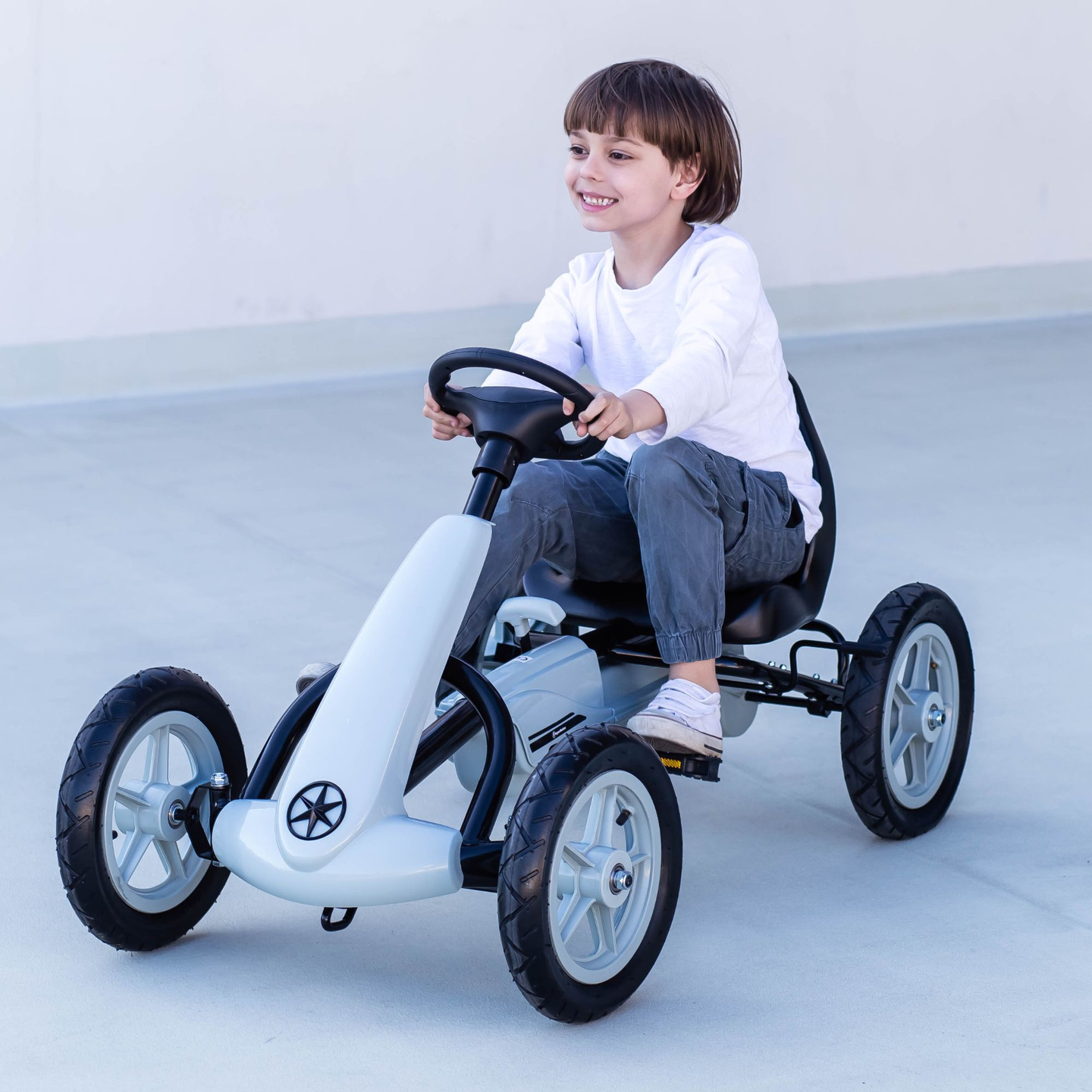 EVOQUE Pedal-Gokart für Kinder von 5-8 Jahren - grau
