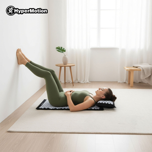 ECO Leinen-Akupressurmatte mit Kokosfaser- und Buchweizenkissen – 68 cm HyperMotion Schwarz-Weiß