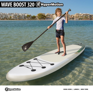 Aufblasbares SUP Stand Up Paddle Board 320 cm mit Paddel und Sitz – HyperMotion WAVE BOOST 320