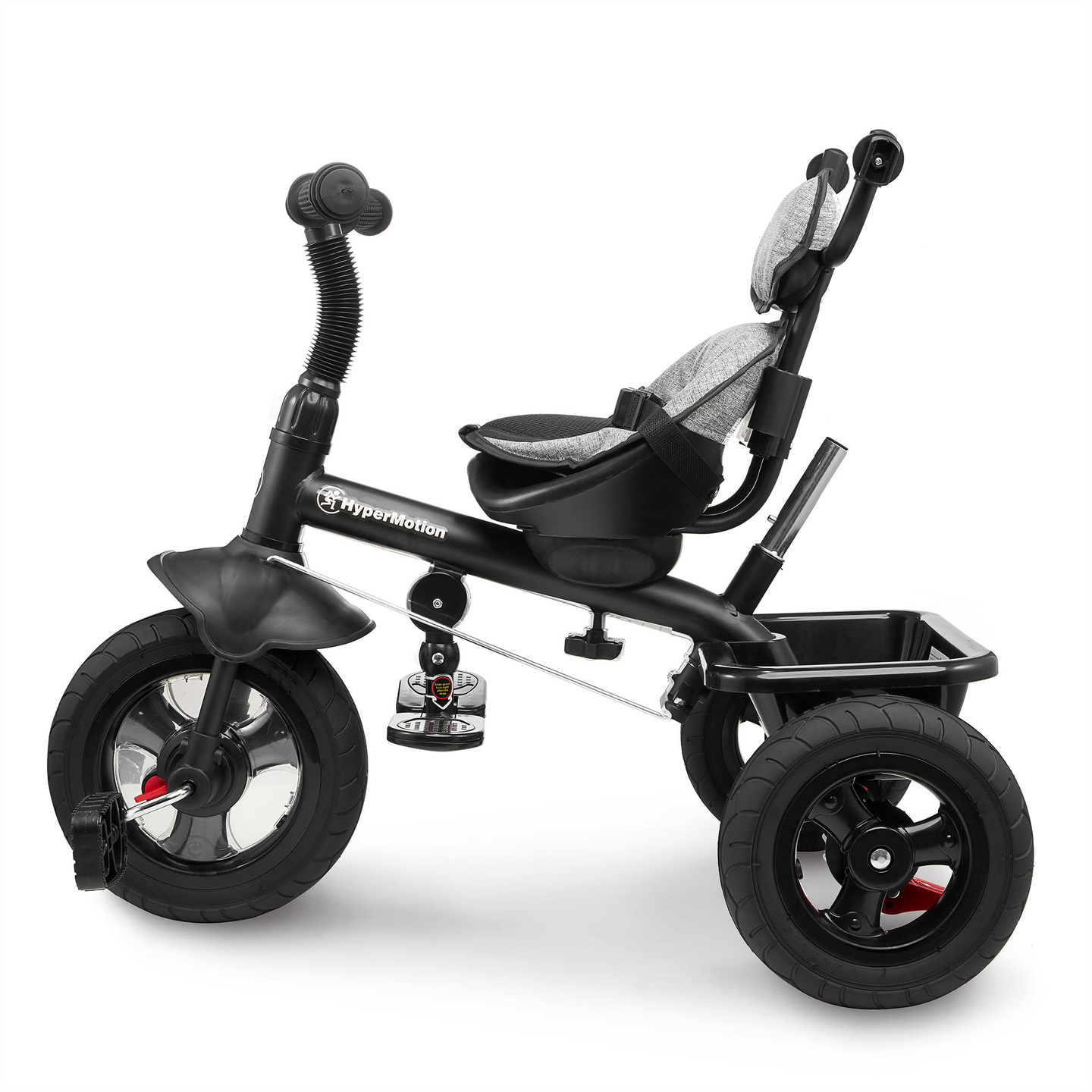 Dreirad für Kinder 1-4 Jahre - TOBI FREY - Farbe grau - drehbar - gepumpte Räder + Schieber